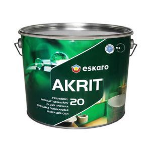  Краска акрилатная п/м интерьерная с высокой устойчивостью к мытью и истиранию "Eskaro Akrit-20"9.5л