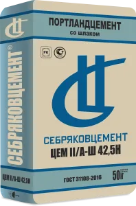 Цемент "МОНОЛИТЦЕМЕНТ" сульфатостойкий портландцемент со шлаком ЦЕМ11/А-Ш 42,5Н СС (50кг)